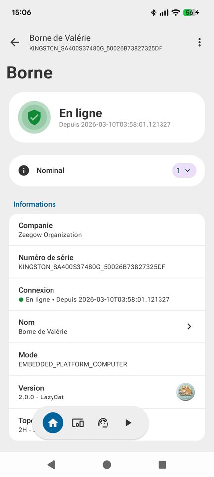 Application mobile Wogeez : fiche d'une borne en ligne