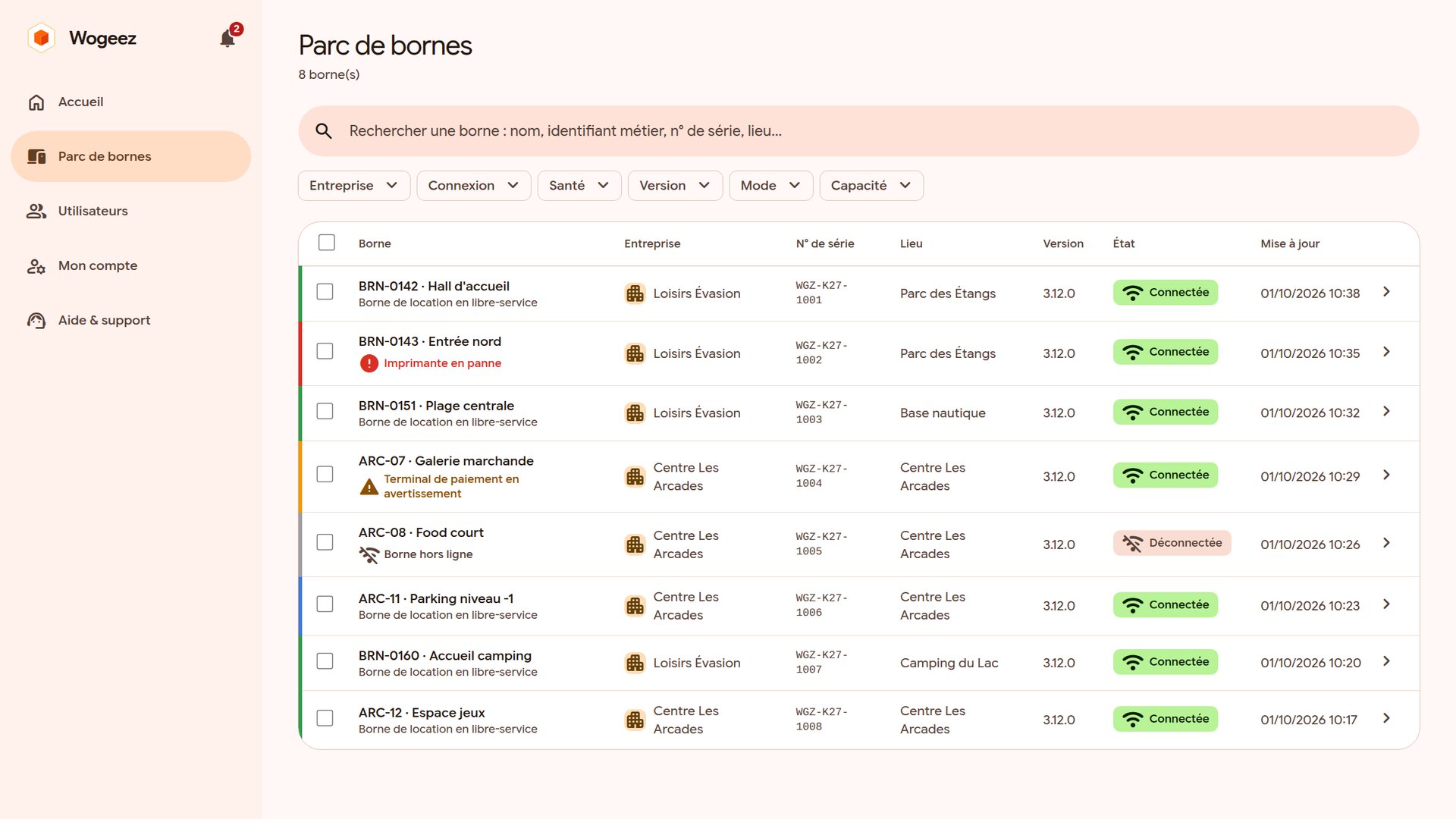 Tout le parc dans une recherche